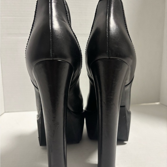 Versus Versace Black Peep-Toe Platform Booties with Side Elastic. Size 38. - Picture 3 of 5
